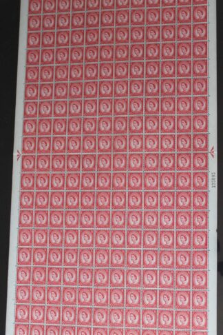 SG574 2 1/2d Carmine-red Type II Cyl 54 Dot Wmk Crowns Complete Sheet U/M