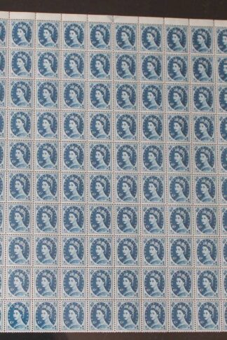SG583 10d Prussian Blue Wmk Crowns Half Sheet U/M