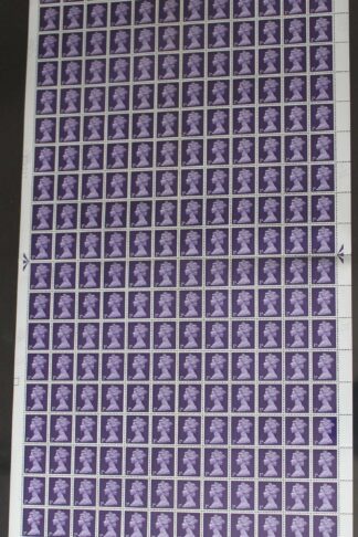 SG729 3d Violet Cyl 1 No Dot Gum Arabic Centre Band Complete Sheet U/M