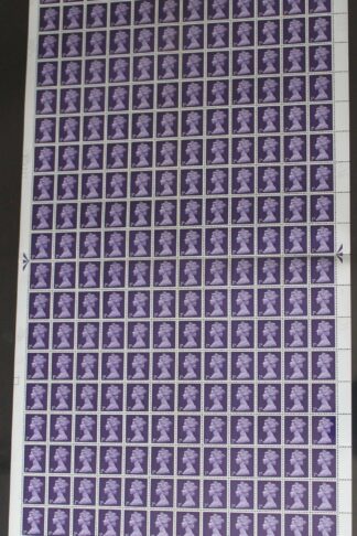 SG729 3d Violet Cyl 1 No Dot Gum Arabic Centre Band Complete Sheet U/M