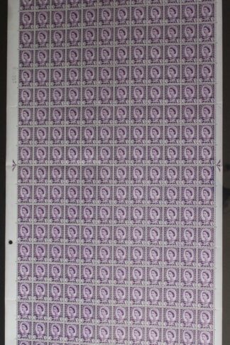SGW1p Wales 3d Deep Lilac Cyl 3 No Dot Centre Band Complete Sheet U/M