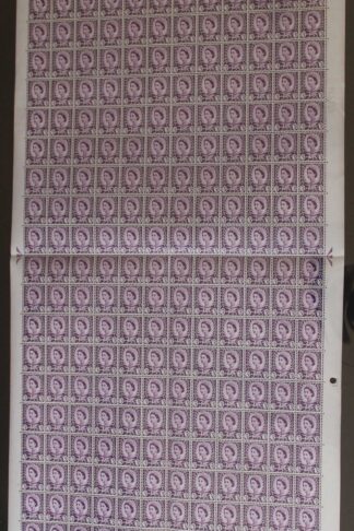 SGW1p Wales 3d Deep Lilac Cyl 3 Dot Centre Band Complete Sheet U/M