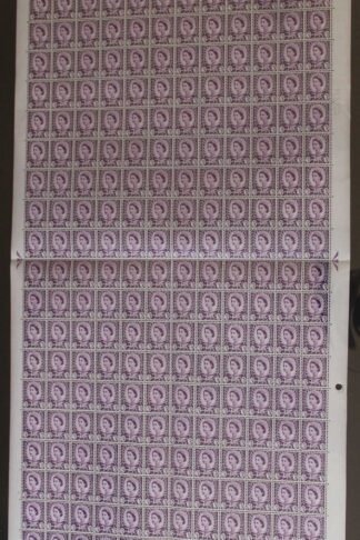 SGW1p Wales 3d Deep Lilac Cyl 3 Dot Centre Band Complete Sheet U/M