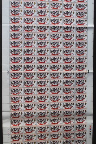 SG775 1968 4d Christmas Centre Band Complete Sheet U/M