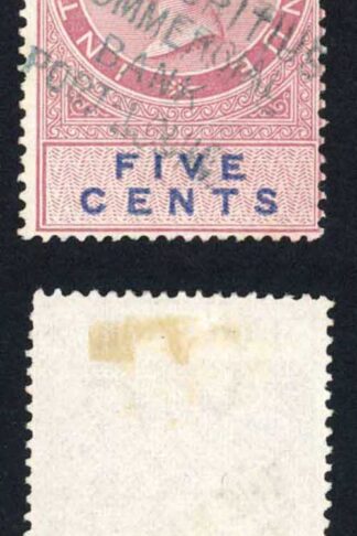 Mauritius Internal Revenue BF27 5c Red and Blue