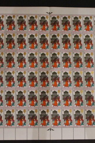 SG776 1968 9d Girl with Dolls House Christmas Two Bands Complete Sheet U/M