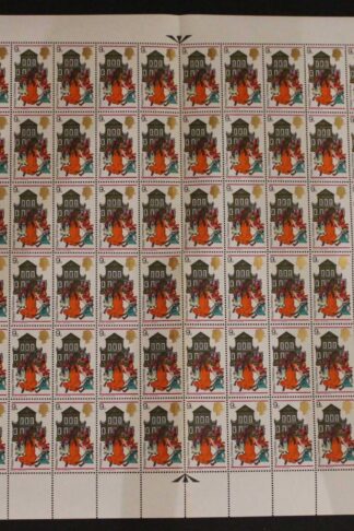 SG776 1968 9d Girl with Dolls House Christmas Two Bands Complete Sheet U/M