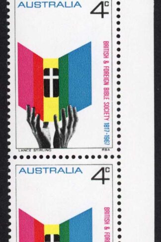 Australia BW473d Retouch in Blue of Bible adjacent to hand U/M