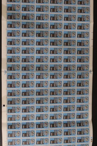 SG W83a 1966 3d Westminster Abbey with Diadem Flaw Complete Sheet U/M
