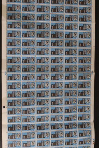 SG W83a 1966 3d Westminster Abbey with Diadem Flaw Complete Sheet U/M