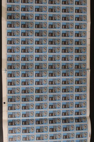 SG W83a 1966 3d Westminster Abbey with Diadem Flaw Complete Sheet U/M