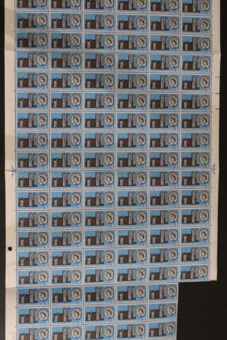 SG W83a 1966 3d Westminster Abbey with Diadem Flaw Part Sheet U/M