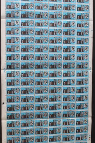 SG W83a 1966 3d Westminster Abbey with Diadem Flaw Complete Sheet U/M