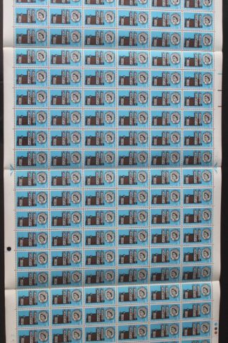 SG W83a 1966 3d Westminster Abbey with Diadem Flaw Complete Sheet U/M