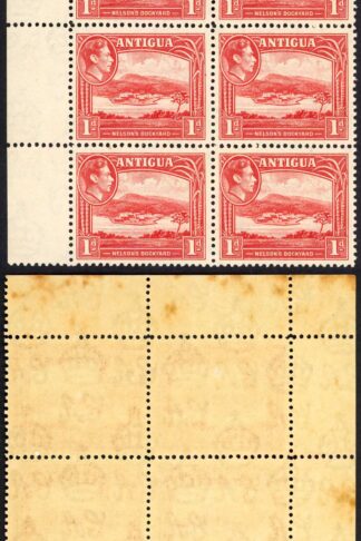 Antigua SG99 1d Scarlet Block of TWELVE U/M Cat 42+ pounds