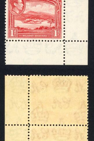 Antigua SG99 1d Scarlet Corner PAIR U/M Cat 7+ pounds