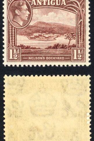 Antigua SG100 1 1/2d Dull Reddish Brown U/M Cat 4 pounds