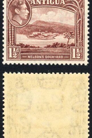 Antigua SG100 1 1/2d Dull Reddish Brown U/M Cat 4 pounds
