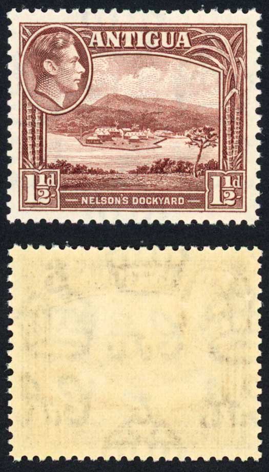 Antigua SG100 1 1/2d Dull Reddish Brown U/M Cat 4 pounds