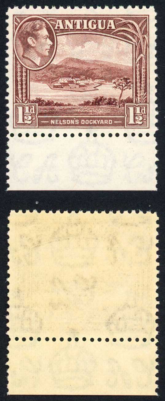 Antigua SG100 1 1/2d Dull Reddish Brown U/M Cat 4 pounds