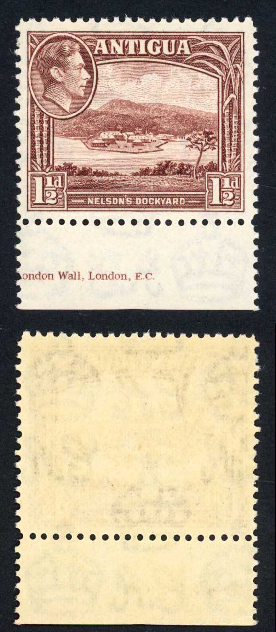Antigua SG100 1 1/2d Dull Reddish Brown U/M Cat 4 pounds
