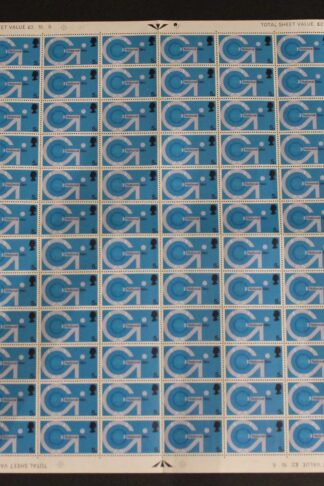 SG808 1969 5d Post Office Technology Commem 2 Bands Part Sheet U/M