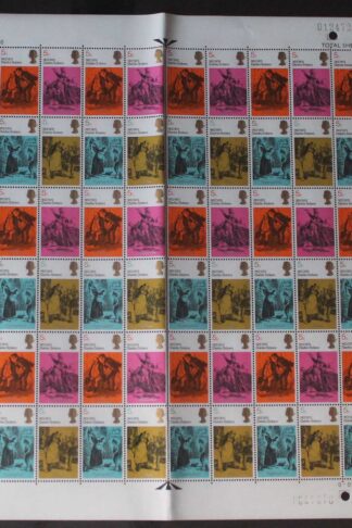 SG824/27 1970 5d Literary Ann 2 Bands Complete Sheet U/M