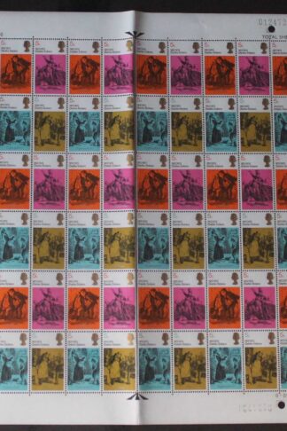 SG824/27 1970 5d Literary Ann 2 Bands Complete Sheet U/M