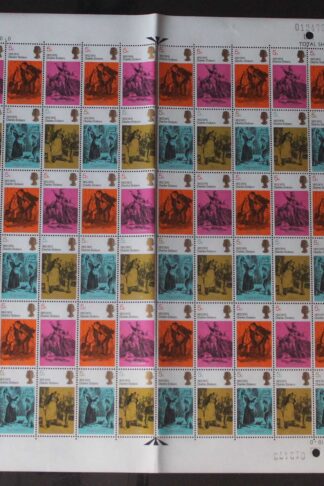 SG824/27 1970 5d Literary Ann 2 Bands Complete Sheet U/M