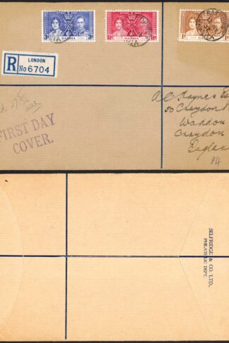 Gambia 1937 Coronation on First Day Cover