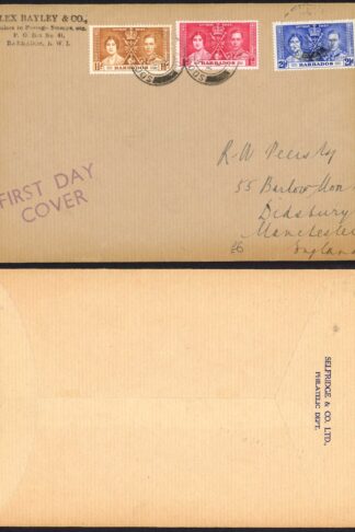 Barbados 1937 Coronation on Cover