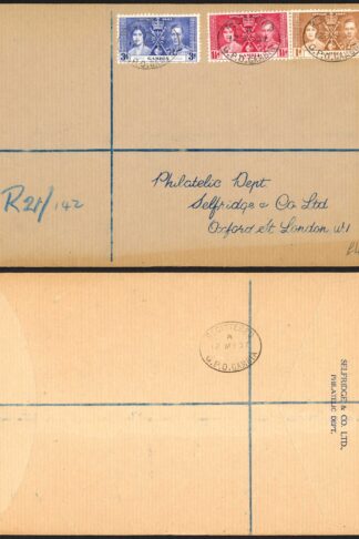 Gambia 1937 Coronation on First Day Cover