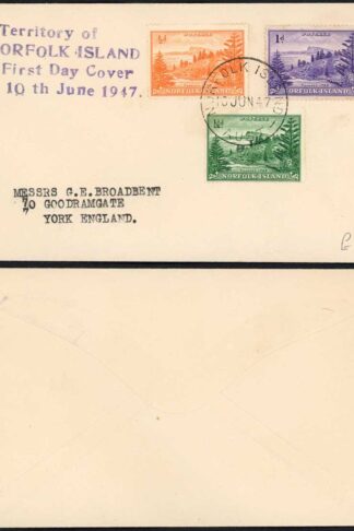 Norfolk Is 1/2d to 1 1/2d FDC