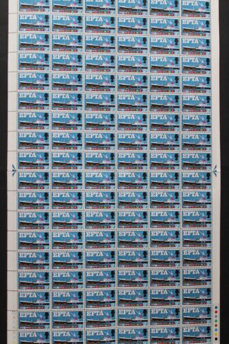 SG WP111g 9d EFTA with Quay Flaw Phosphor Bands Complete Sheet U/M