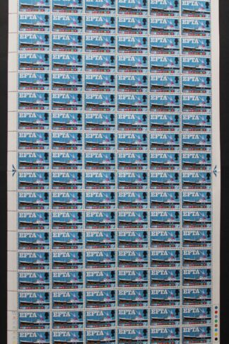 SG WP111g 9d EFTA with Quay Flaw Phosphor Bands Complete Sheet U/M