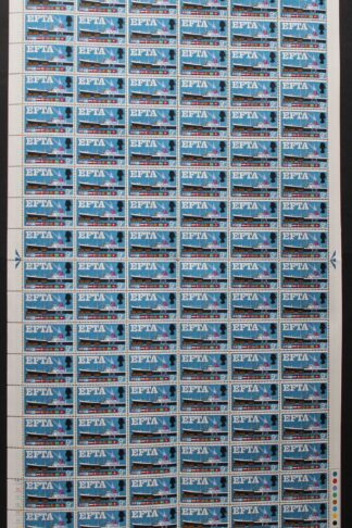 SG WP111g 9d EFTA with Quay Flaw Phosphor Bands Complete Sheet U/M