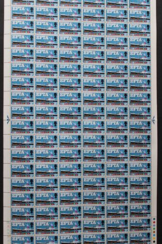 SG WP111g 9d EFTA with Quay Flaw Phosphor Bands Complete Sheet U/M