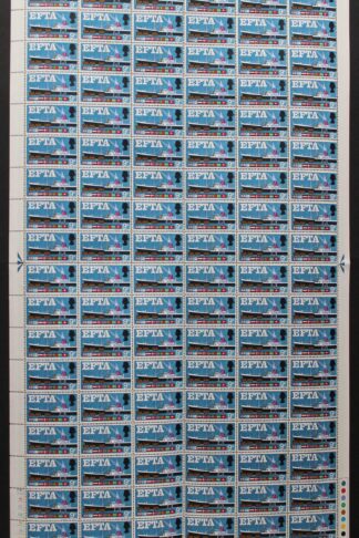 SG WP111g 9d EFTA with Quay Flaw Phosphor Bands Complete Sheet U/M