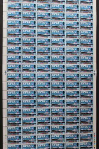 SG WP111g 9d EFTA with Quay Flaw Phosphor Bands Complete Sheet U/M