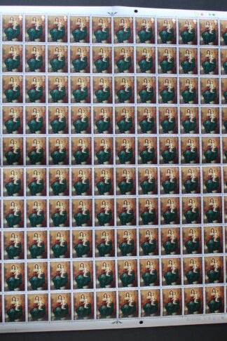 SG W128f 1967 4d Christmas with Brown Flaw 2 Bands Complete Sheet U/M