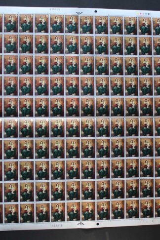 SG W128f 1967 4d Christmas with Brown Flaw 2 Bands Complete Sheet U/M