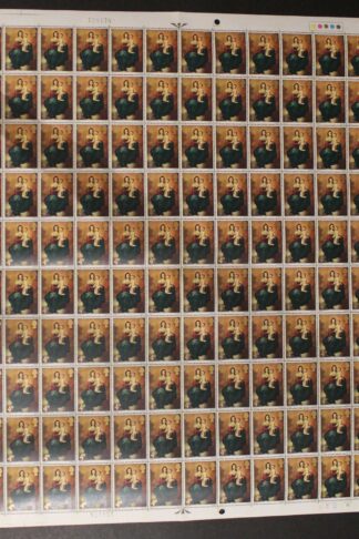 SG W128f 1967 4d Christmas with Brown Flaw 2 Bands Complete Sheet U/M