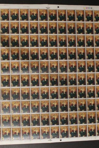 SG W128f 1967 4d Christmas with Brown Flaw 2 Bands Complete Sheet U/M
