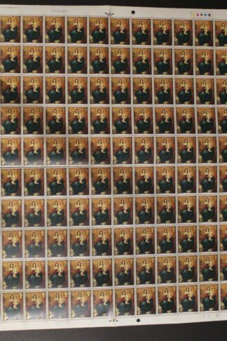 SG W128f 1967 4d Christmas with Brown Flaw 2 Bands Complete Sheet U/M