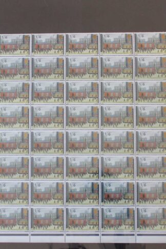SG W121f 1967 1/6 British Paintings with Extra Window Flaw Block of 40 U/M