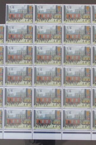 SG W121f 1967 1/6 British Paintings with Extra Window Flaw Block of 29 U/M