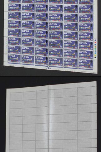 SG W112h/i/j 1967 1/6 EFTA with 3 Varieties Complete Sheet U/M
