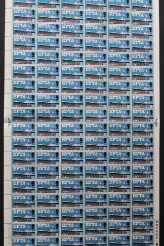 SG WP111g 9d EFTA with Quay Flaw Phosphor Bands Complete Sheet U/M