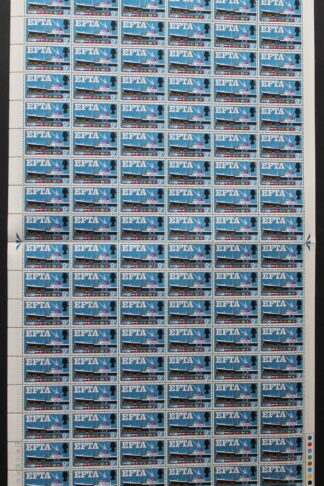 SG WP111g 9d EFTA with Quay Flaw Phosphor Bands Complete Sheet U/M