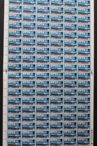 SG WP111g 9d EFTA with Quay Flaw Phosphor Bands Complete Sheet U/M